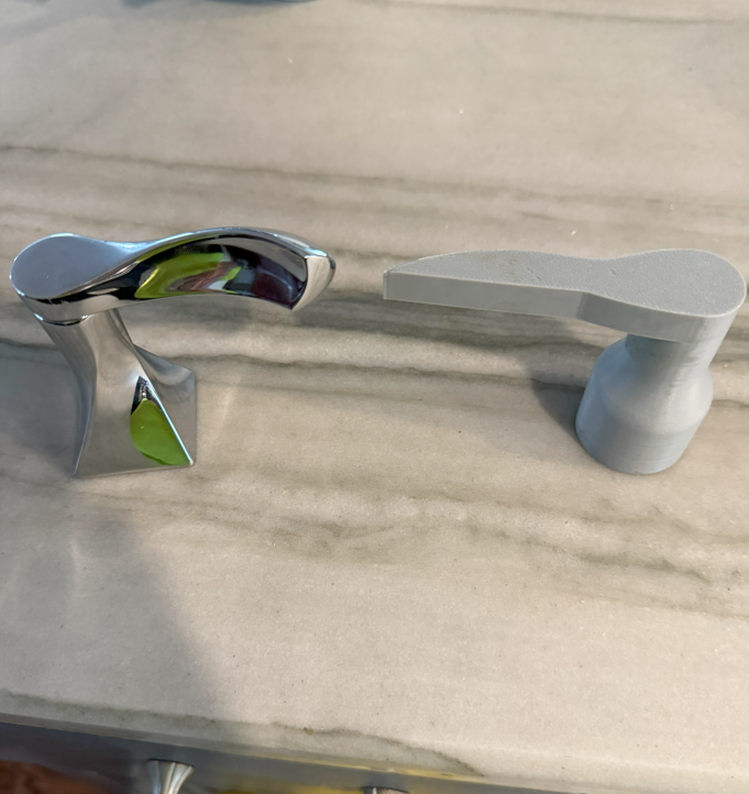 Comparison of Original and 3D Printed Faucet Handles