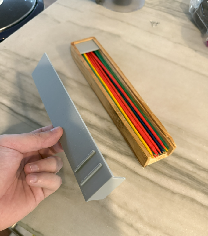 3D Printed Lid on Pick-Up Sticks Box