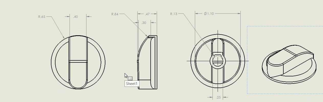 Knob Engineering Drawing